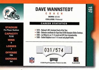 2003 Playoff Contenders #197 Dave Wannstedt Back