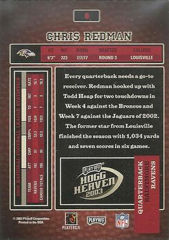 2003 Playoff Hogg Heaven #8 Chris Redman Back