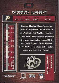 2003 Playoff Hogg Heaven #145 Patrick Ramsey Back