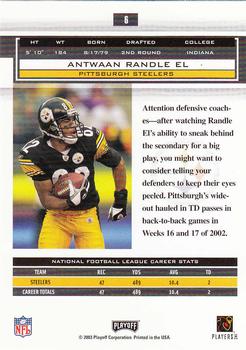 2003 Playoff Honors #6 Antwaan Randle El Back