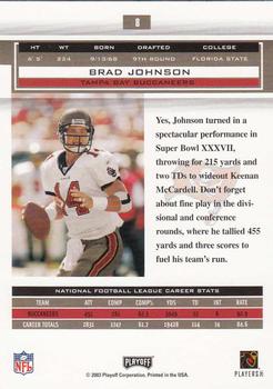 2003 Playoff Honors #8 Brad Johnson Back