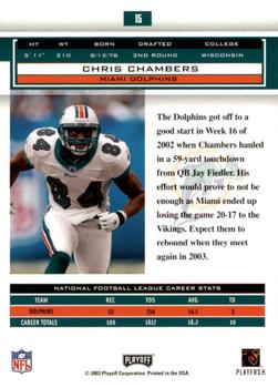 2003 Playoff Honors #15 Chris Chambers Back