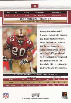 2003 Playoff Honors #35 Garrison Hearst Back