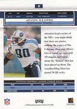 2003 Playoff Honors #47 Jevon Kearse Back