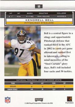 2003 Playoff Honors #53 Kendrell Bell Back