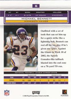 2003 Playoff Honors #65 Michael Bennett Back