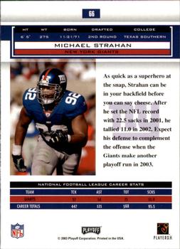 2003 Playoff Honors #66 Michael Strahan Back