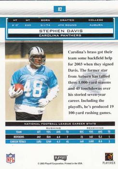 2003 Playoff Honors #82 Stephen Davis Back