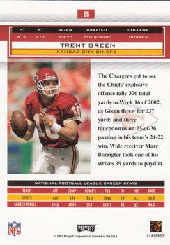 2003 Playoff Honors #95 Trent Green Back