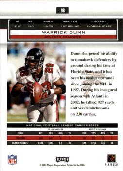 2003 Playoff Honors #98 Warrick Dunn Back