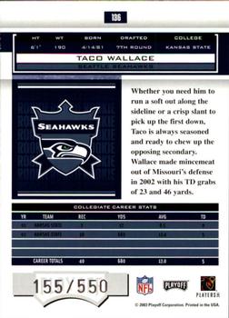2003 Playoff Honors #136 Taco Wallace Back