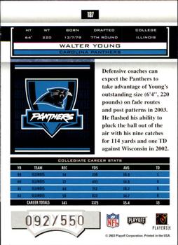 2003 Playoff Honors #137 Walter Young Back