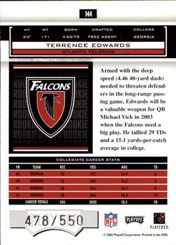 2003 Playoff Honors #144 Terrence Edwards Back