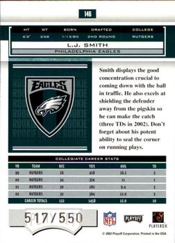 2003 Playoff Honors #146 L.J. Smith Back