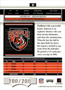 2003 Playoff Honors #157 Jeremi Johnson Back