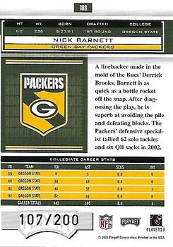 2003 Playoff Honors #188 Nick Barnett Back