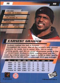 2003 Press Pass #16 Earnest Graham Back