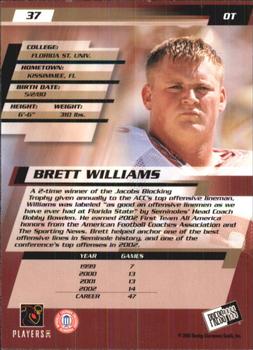 2003 Press Pass #37 Brett Williams Back