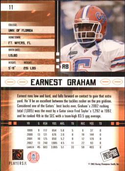 2003 Press Pass JE #11 Earnest Graham Back