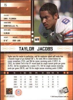 2003 Press Pass JE #15 Taylor Jacobs Back