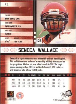 2003 Press Pass JE #41 Seneca Wallace Back