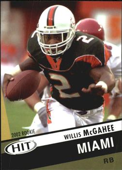 2003 SAGE HIT #2 Willis McGahee Front