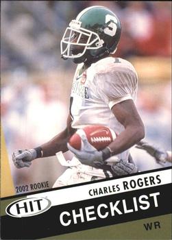 2003 SAGE HIT #NNO Charles Rogers Front