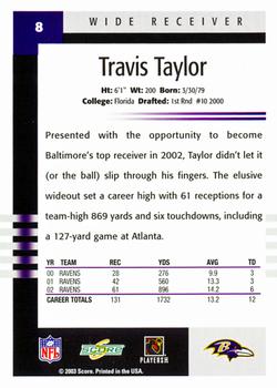 2003 Score #8 Travis Taylor Back