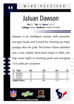 2003 Score #45 JaJuan Dawson Back