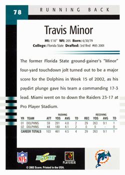 2003 Score #78 Travis Minor Back