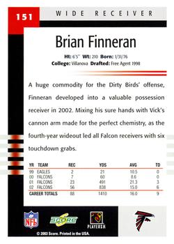 2003 Score #151 Brian Finneran Back
