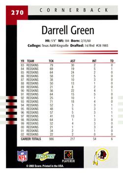 2003 Score #270 Darrell Green Back
