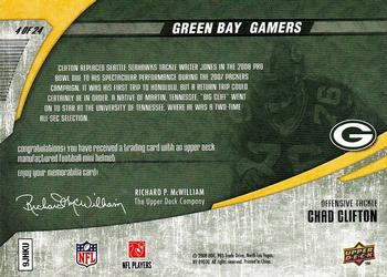 2008 Upper Deck Green Bay Gamers #4 Chad Clifton Back