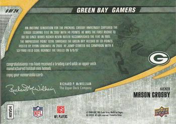2008 Upper Deck Green Bay Gamers #6 Mason Crosby Back
