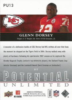 2008 Upper Deck - Potential Unlimited #PU13 Glenn Dorsey Back