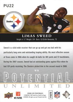 2008 Upper Deck - Potential Unlimited #PU22 Limas Sweed Back