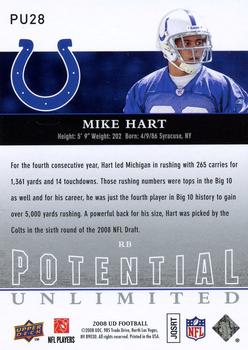2008 Upper Deck - Potential Unlimited #PU28 Mike Hart Back