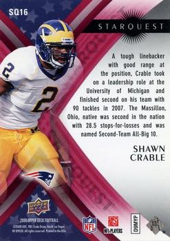 2008 Upper Deck - StarQuest Rainbow Red #SQ16 Shawn Crable Back