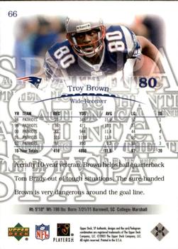 2003 SP Authentic #66 Troy Brown Back