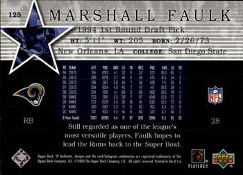 2003 SP Authentic #125 Marshall Faulk Back
