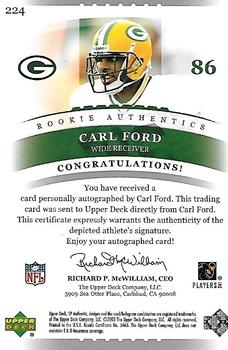 2003 SP Authentic #224 Carl Ford Back