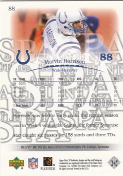 2003 SP Authentic #88 Marvin Harrison Back