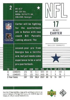 2003 SP Game Used #2 Quincy Carter Back