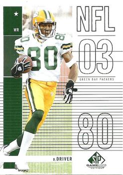 2003 SP Game Used #18 Donald Driver Front