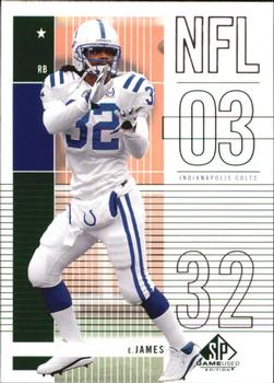 2003 SP Game Used #73 Edgerrin James Front