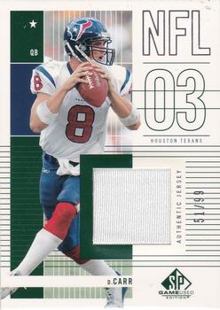 2003 SP Game Used #165 David Carr Front