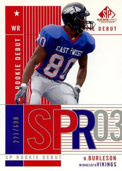2003 SP Game Used #179 Nate Burleson Front