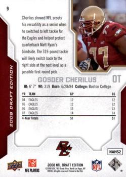 2008 Upper Deck Draft Edition - Bronze #9 Gosder Cherilus Back