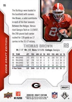 2008 Upper Deck Draft Edition - Red #95 Thomas Brown Back