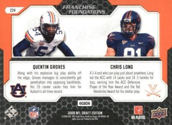 2008 Upper Deck Draft Edition - Red #224 Chris Long / Quentin Groves Back